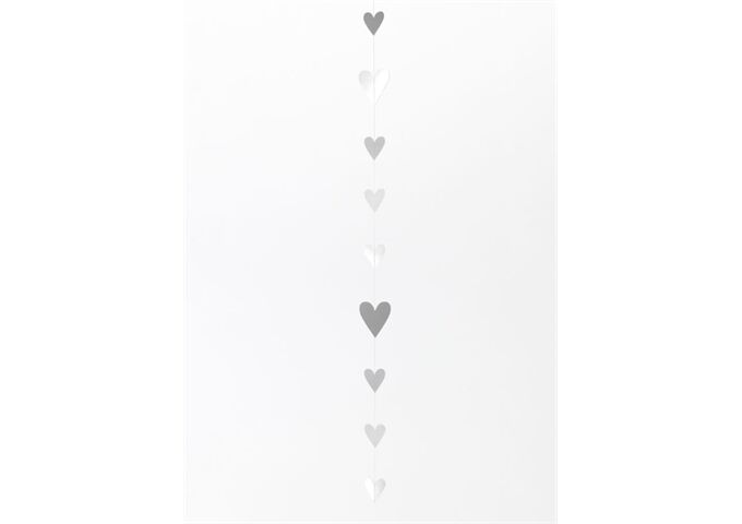  Papierkette Silberherzen L.140cm