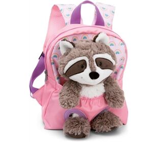 Nici Rucksack rosa mit Plüschtier Waschb
