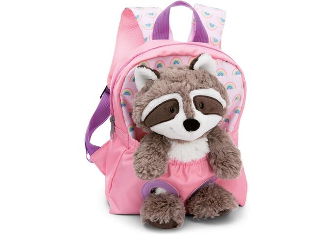Nici Rucksack rosa mit Plüschtier Waschb