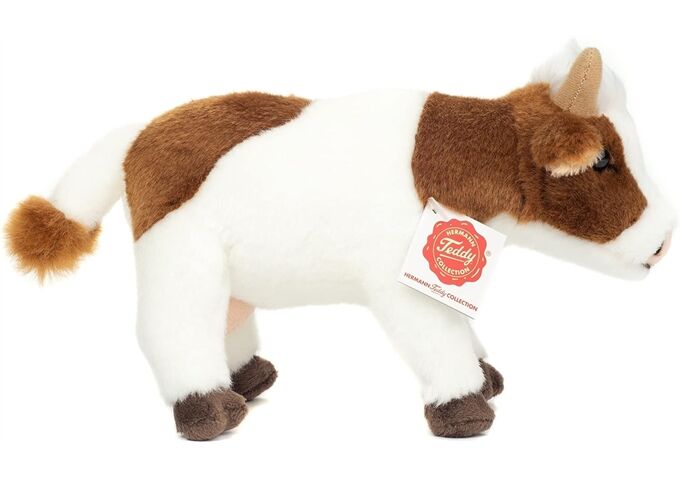 Teddy-Hermann Kuh braun-weiß stehend, ca. 23cm