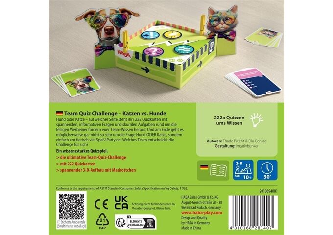 Haba Team Quiz Challenge – Katzen vs. Hunde