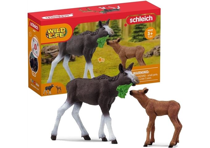 Schleich Elchkuh mit Kalb