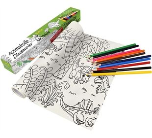 ONLINE Malrolle m.Bunstiften Dinosaurier
