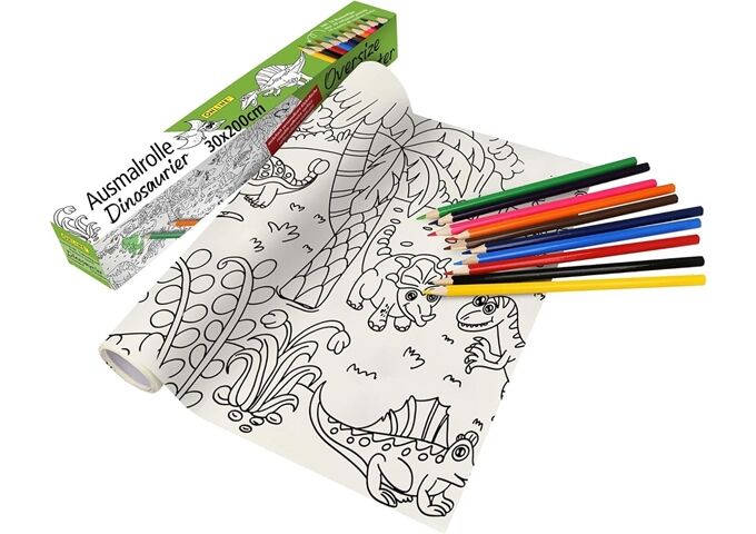ONLINE Malrolle m.Bunstiften Dinosaurier