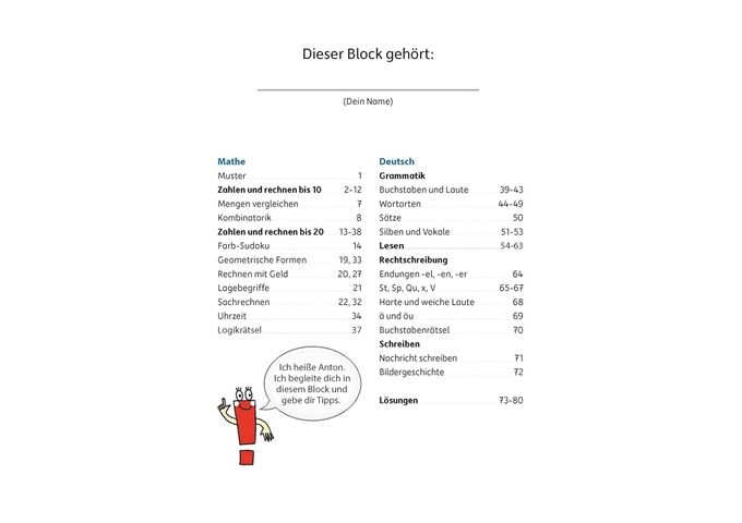 Hauschka Verlag Quer durch die 1. Klasse, Mathe und Deutsch - A5-Ü