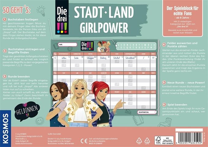 Kosmos Die drei !!! Stadt Land Girlpower