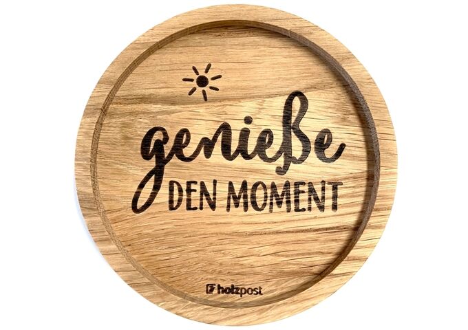 holzpost Untersetzer aus EICHE "Genieße"