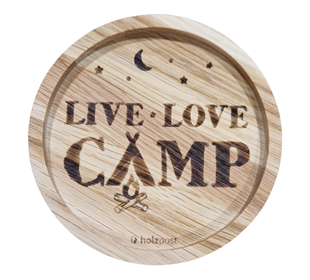 holzpost Untersetzer aus EICHE "Live Love Camp"