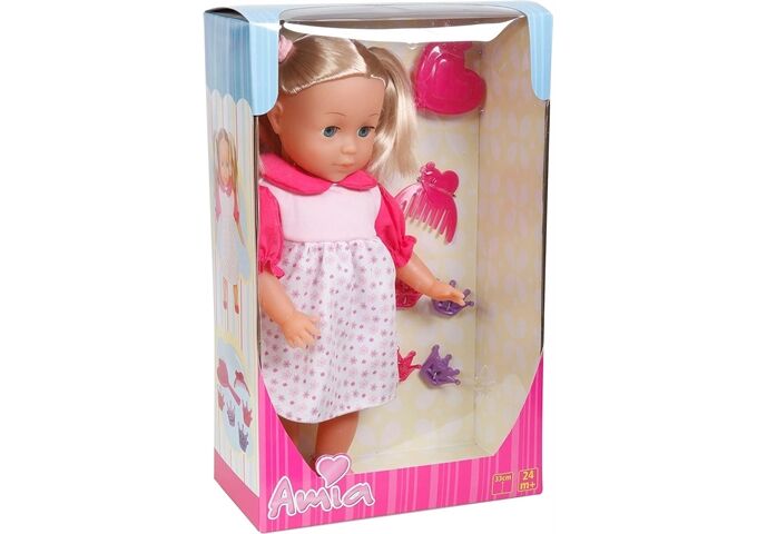 Amia Puppe mit Haar, 33 cm, inklusive Zubehör