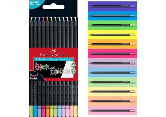 FABER CASTELL Farbstiftetui 12ST Black Edition