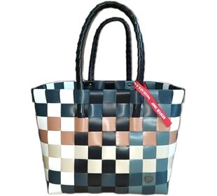 Ice Bag Ice Bag Einkaufsshopper Klassik taupe grau weiß