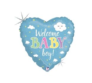Karaloon Folienballon Welcome Baby Boy, 46cm