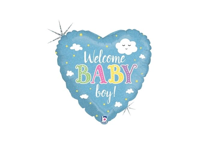 Karaloon Folienballon Welcome Baby Boy, 46cm