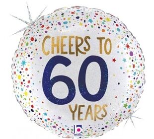 Karaloon Folienballon Prost auf 60 Jahre, 46cm