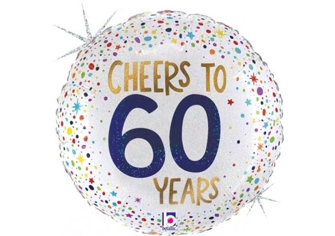 Karaloon Folienballon Prost auf 60 Jahre, 46cm