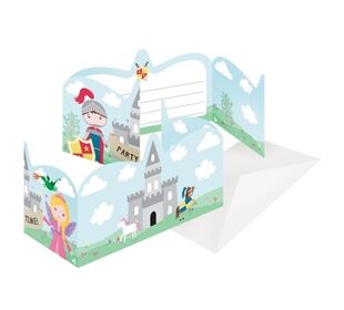 amscan Einladung 8ST Princess & Knight sort.