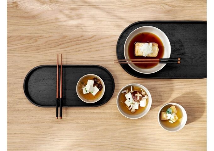 ASA wood Tablett oval, schwarz