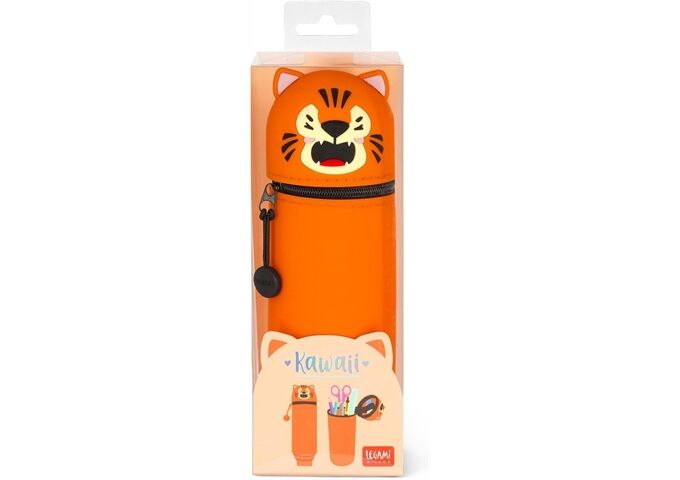Legami KAWAII 2-IN-1 SOFT SILICONE PENCIL CASE - Tiger