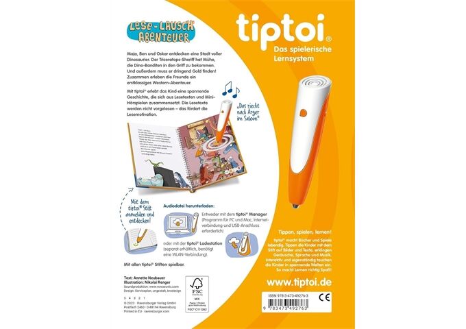 Ravensburger tiptoi® Lese-Lausch-Abenteuer Dino-Stadt