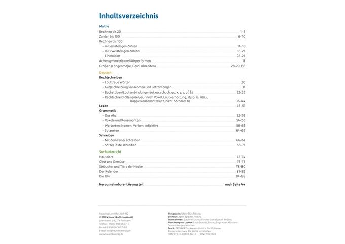 Hauschka Verlag Erfolgreich durch die 2.Klasse - Mathe, Deutsch, S