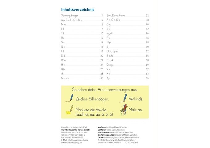 Hauschka Verlag Mein Übungsheft Buchstaben schreiben - 1. Klasse