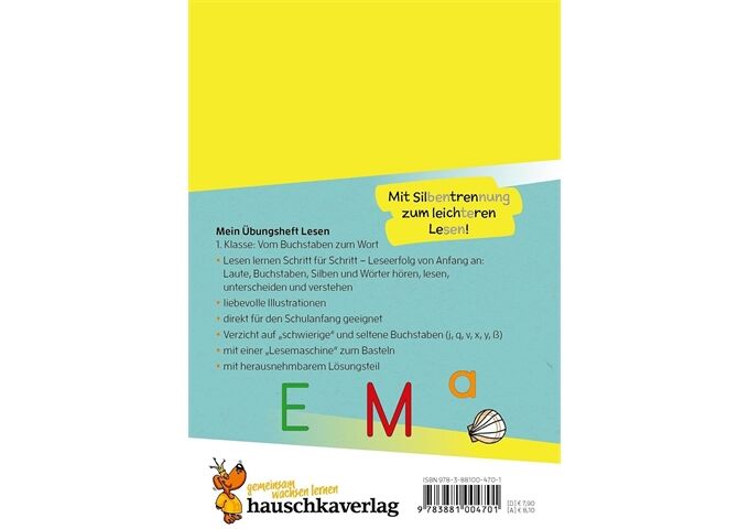 Hauschka Verlag Mein Übungsheft Lesen - 1 Klasse: Vom Buchstaben