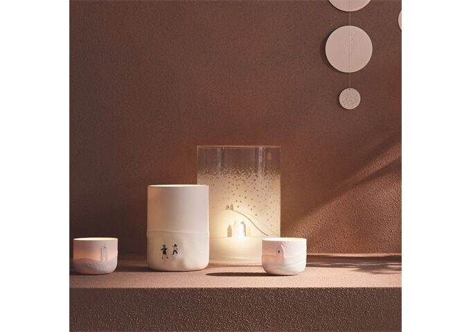 Räder Schneetag Windlicht Schnee landschaft D.19cm, H.25