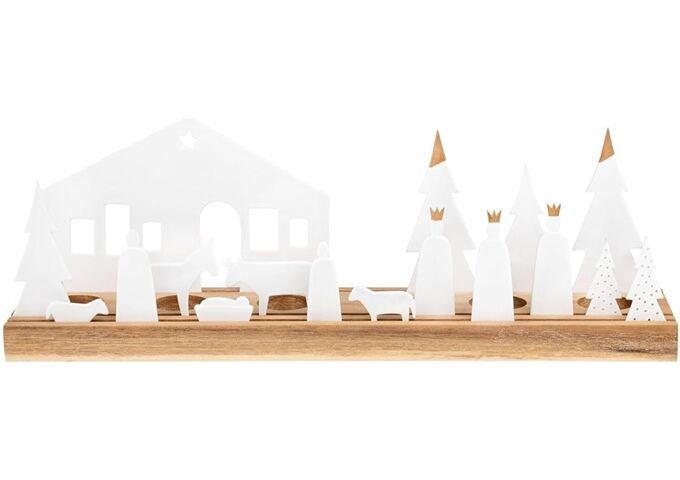 Räder LIVING Xmas Lichtobjekt Krippe 45x9,5cm, Akazie