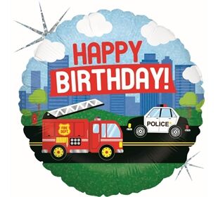 Karaloon Folienballon Rettungsdienst Happy Birthday , 46cm
