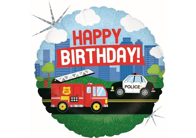 Karaloon Folienballon Rettungsdienst Happy Birthday , 46cm