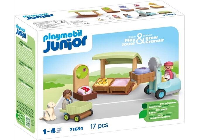 Playmobil Junior Bio-Marktstand & Gabelstapler