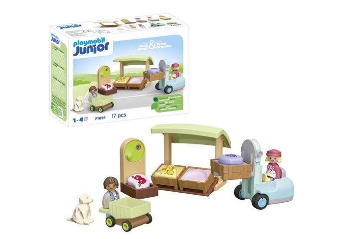 Playmobil Junior Bio-Marktstand & Gabelstapler