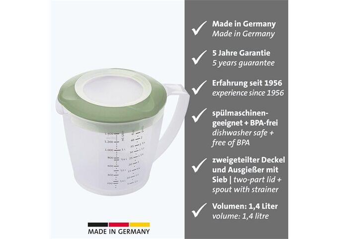Westmark Rührbecher mit Deckel, »Helena«, 1,4 l, mint-grün