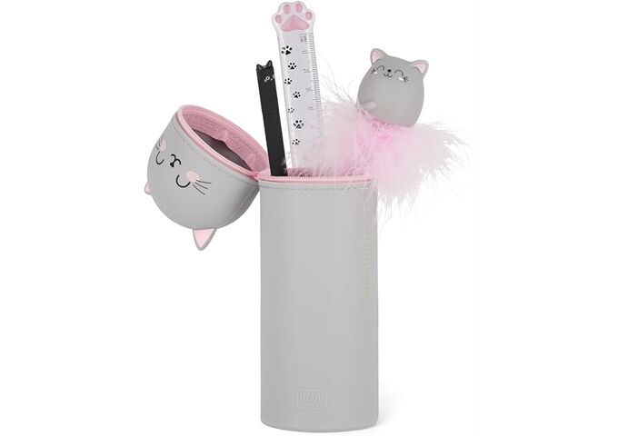 Legami KAWAII 2-IN-1 SOFT SILICONE PENCIL CASE - KITTY