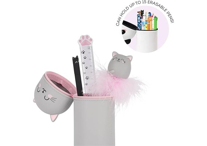 Legami KAWAII 2-IN-1 SOFT SILICONE PENCIL CASE - KITTY