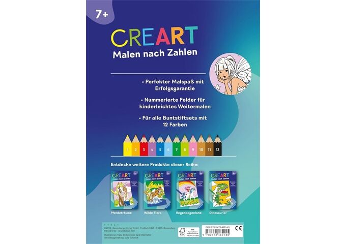 Ravensburger Creart Malen Nach Zahlen Ab 7 Feen,Elf