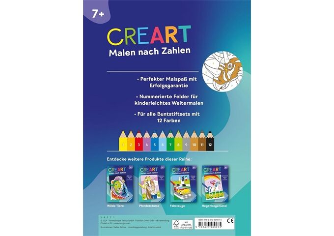 Ravensburger Creart Malen Nach Zahlen Ab 7 Dinosauri