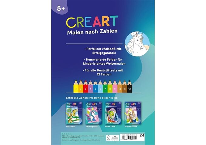  Creart Malen Nach Zahlen Ab 5 Pferde Kr