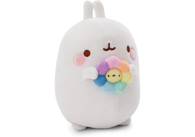 Nici Plüschfigur Molang mit Regenbogenblume