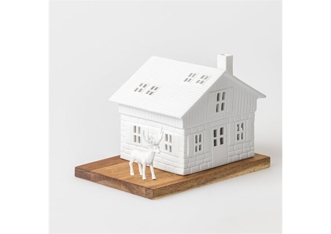  Lichthaus Skihütte 18x12x13cm