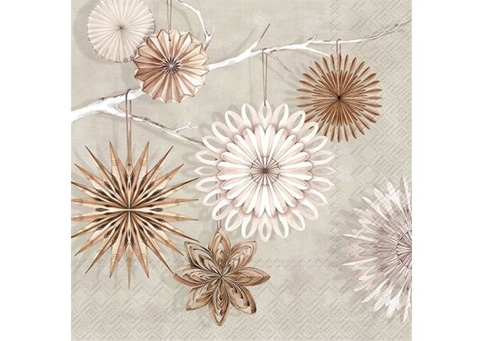 ihr Ideal Home Range PAPER STARS linen Lunch-Servietten