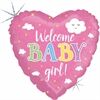 Karaloon Folienballon Welcome Baby Girl, 46cm
