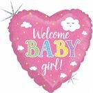 Karaloon Folienballon Welcome Baby Girl, 46cm