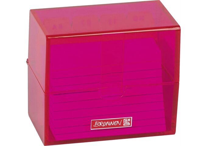 BRUNNEN Karteibox A8 gefüllt pink