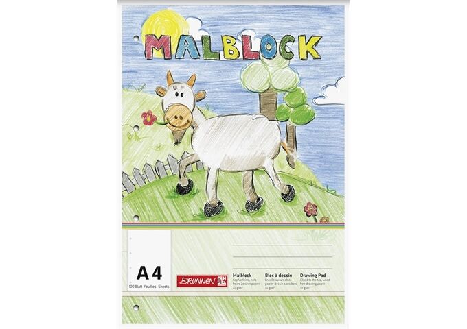 BRUNNEN Malblock A4 100Bl.hfr gelocht