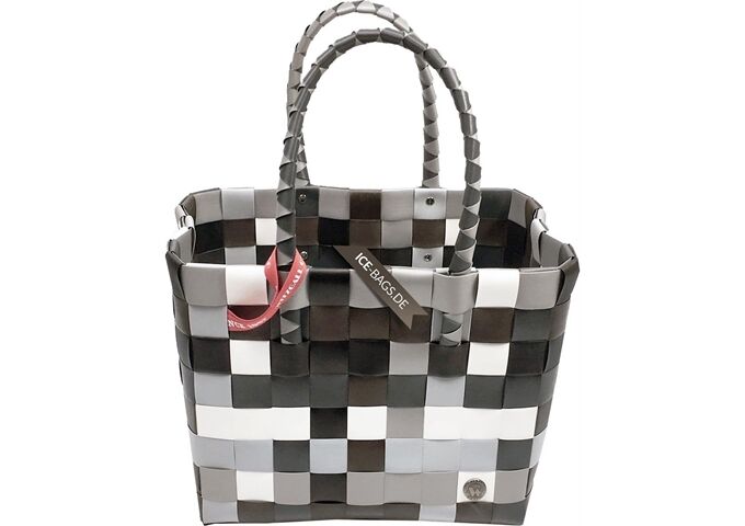 Ice Bag Ice Bag Einkaufsshopper Klassik karo braun weiß gr