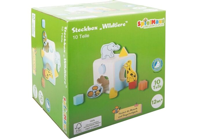 Spielmaus SMH Steckbox Wildtiere, 9 Teile