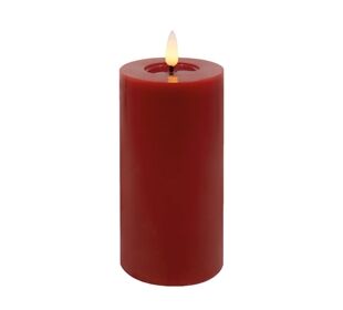 Candela LED Stumpenkerze Echtwachs Winter Red 7,5x15 cm