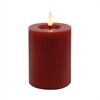 Candela LED Stumpenkerze Echtwachs Winter Red 7,5x10 cm