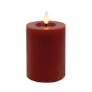 Candela LED Stumpenkerze Echtwachs Winter Red 7,5x10 cm